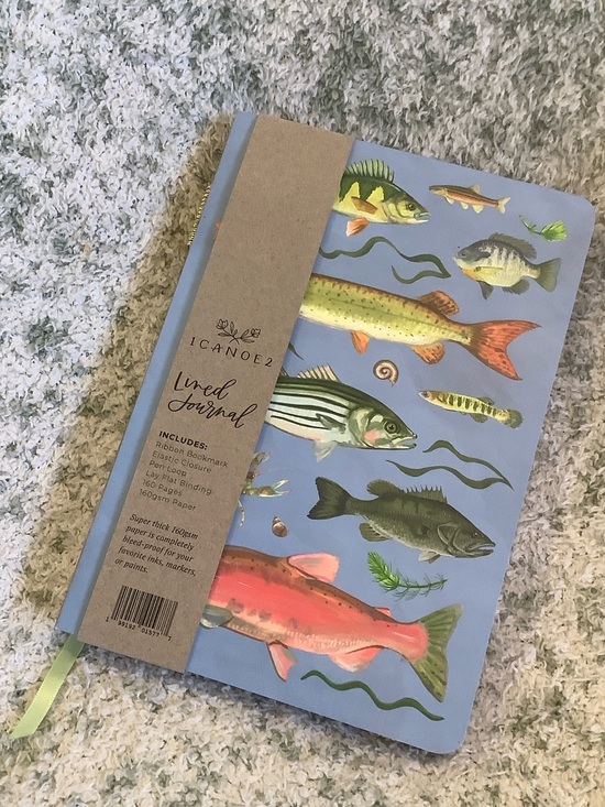 1canoe2 Other - Fish HardCover Lined Notebook Travel Vacation Camping Journal NWT 160lined pages
